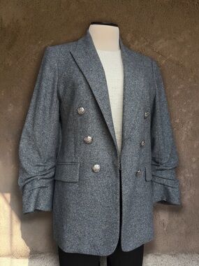 Veronica Beard Beacon Melange Dickey Blazer Jacket Gray
